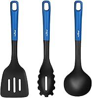 Vista 1 de NutriChef Juego de utensilios de cocina de cocina, incluye cucharón de sopa, tenedor de pasta y espátula (funciona con el modelo: NCCW12BLU)