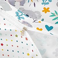 Vista 6 de Funda de edredón de koala para niños, juego de ropa de cama de animales salvajes de Australia con hojas florales y ramas botánicas, funda de edredón