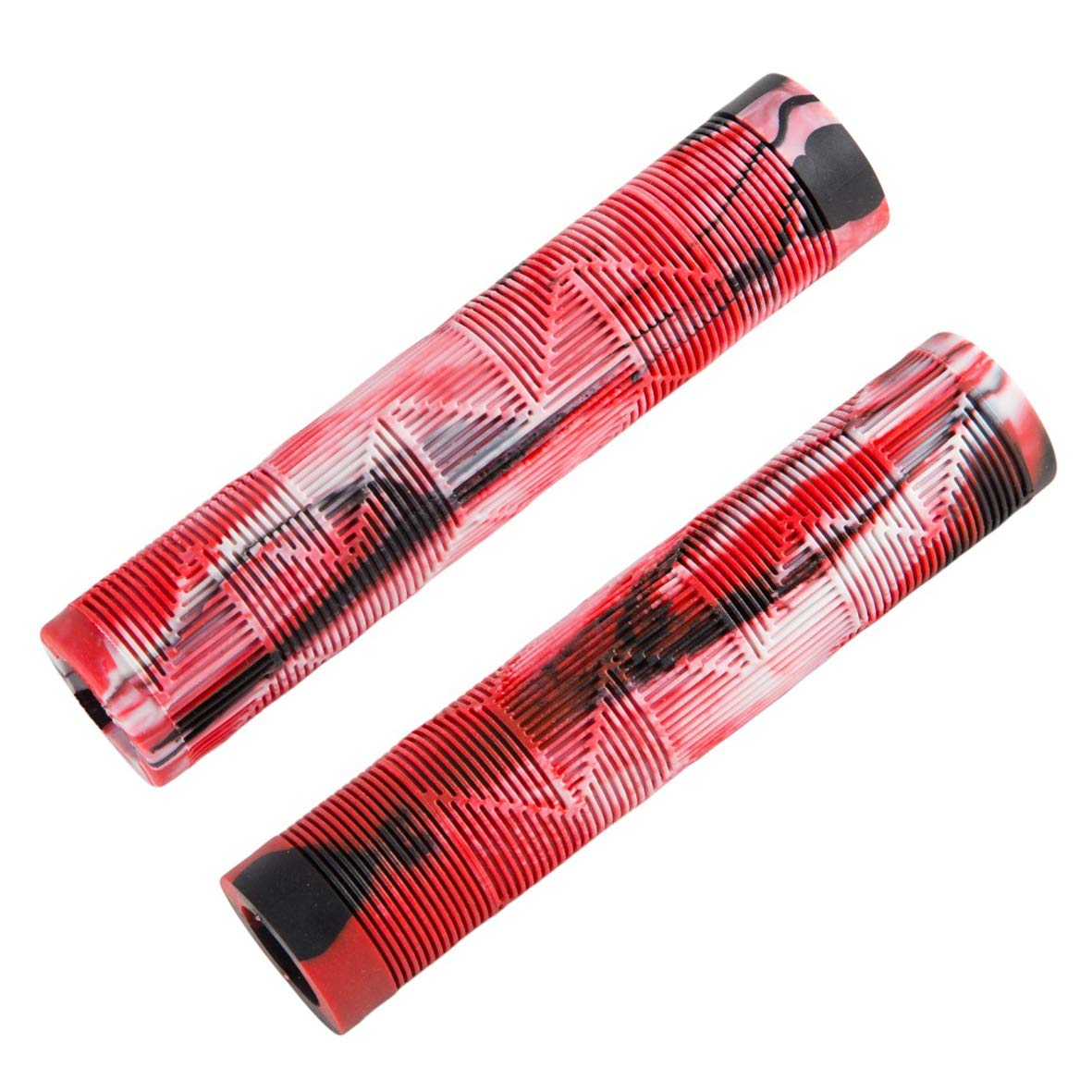 MARQUE Chevron BMX Handlebar Grips - Flangeless Bicycle Grips for Flat Straight Bars Like BMX, MTB, Scooter; 140 MM of Non-Slip Grip to Match Any Bike or Scooter
