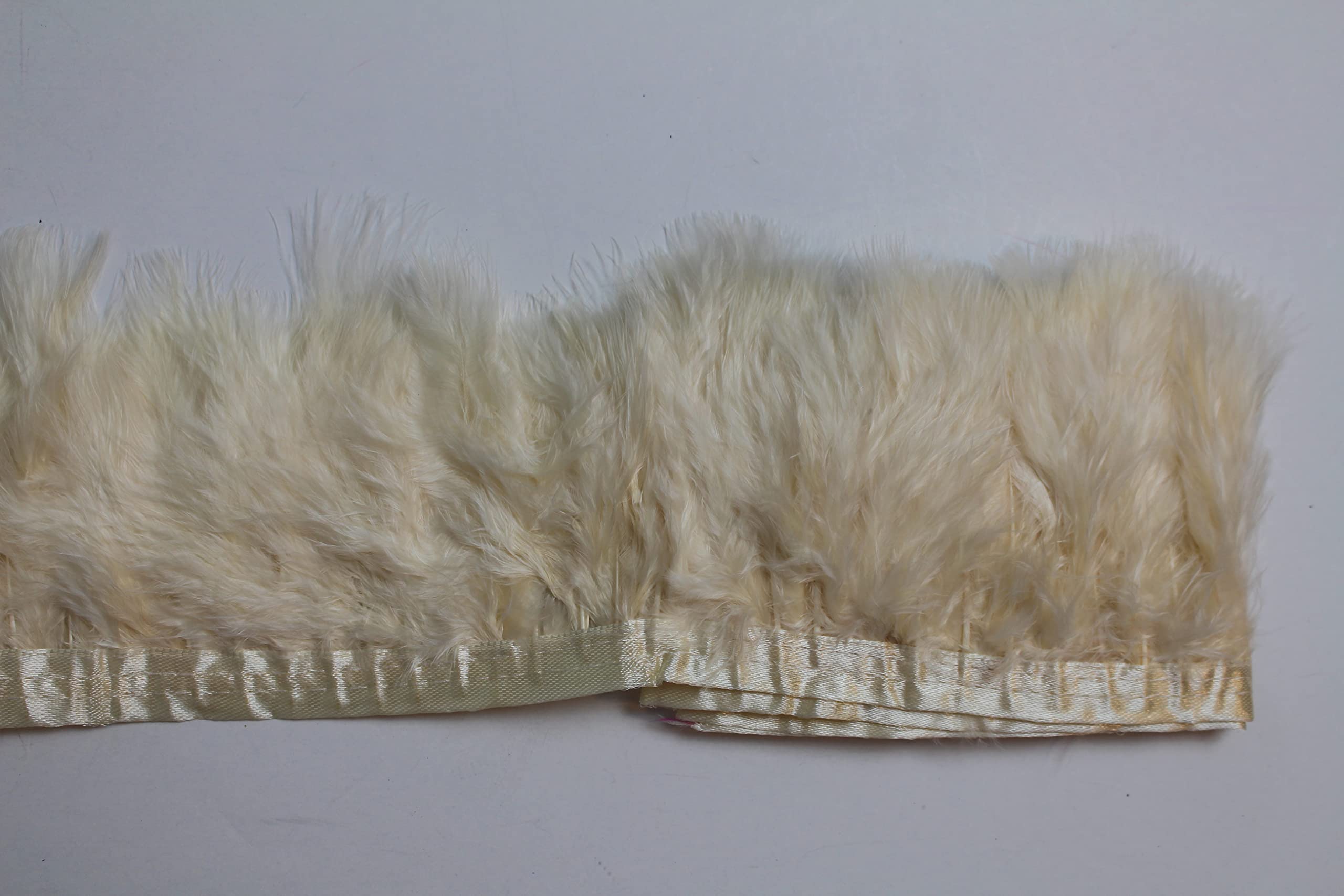 2 Yard Long Turkey Fluff Feather Fringe Trim, 3