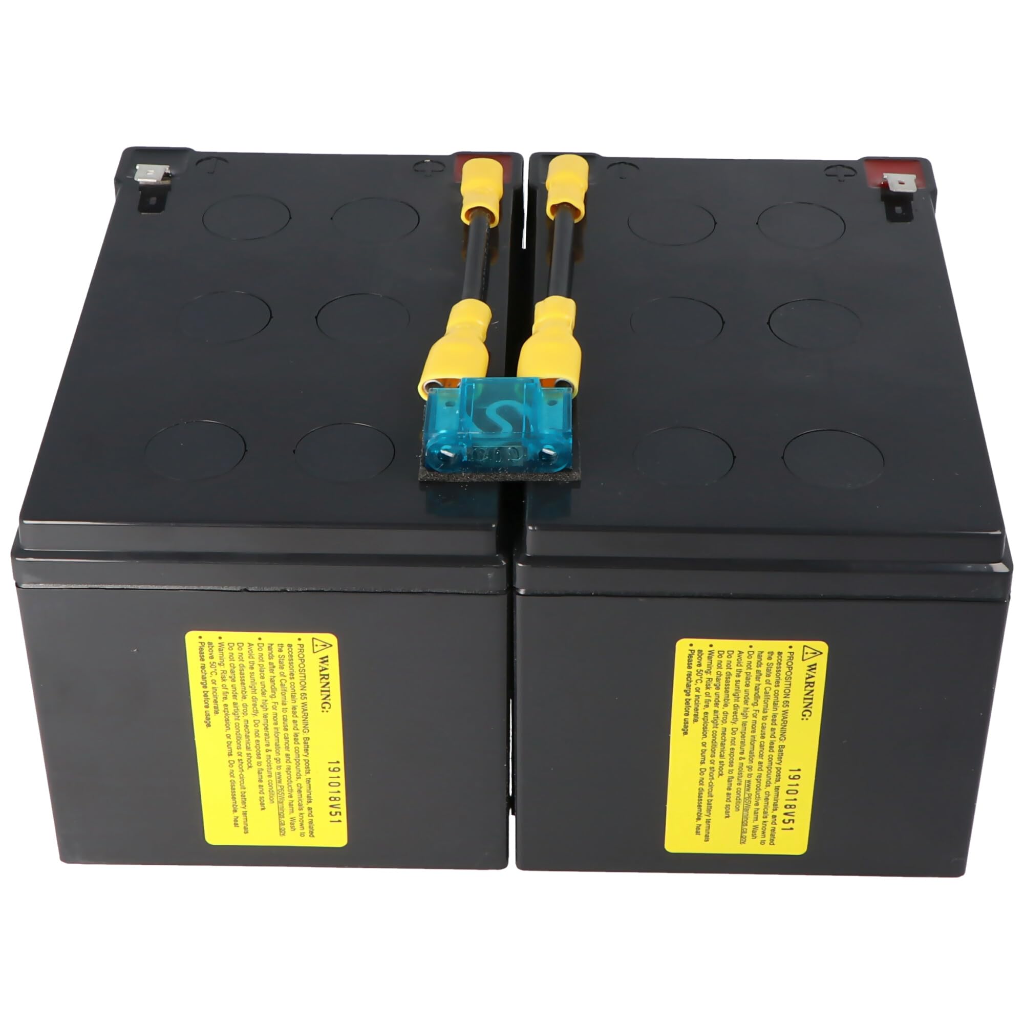 Akku kompatibel mit APC Ersatzbatterie Nr. 6 APC-RBC6, CSB SCD6 Ersatzbatterie vormontiert mit Kabel und Stecker