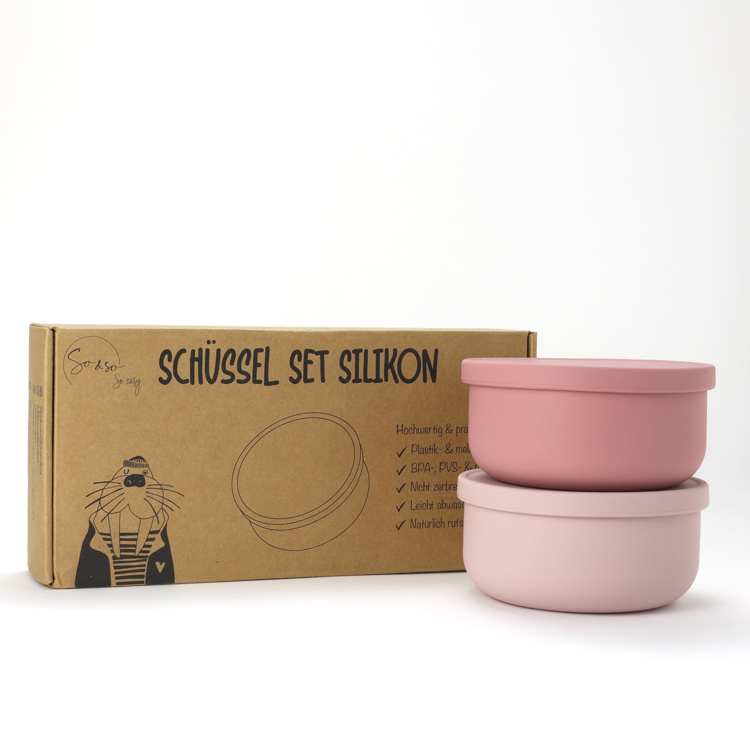 So&So Silikon Schüsseln mit Deckel - Kinderschüssel, Beikost Baby Zubehör, Baby Geschirr, Breischale Baby