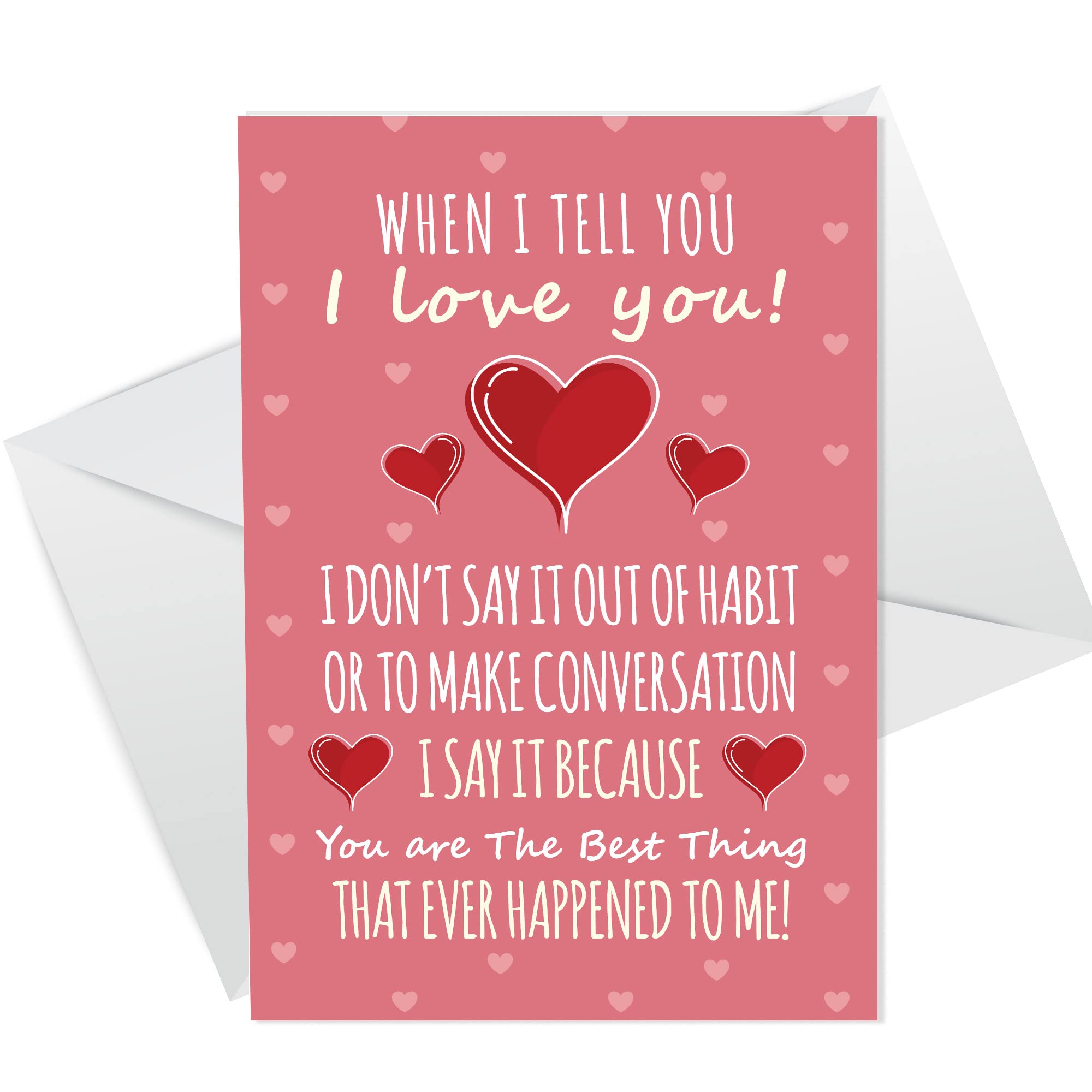 RED OCEAN Valentines Day Card For Boyfriend Girlfriend Romantic Anniversary Card For Him Her I LOVE YOU Card
