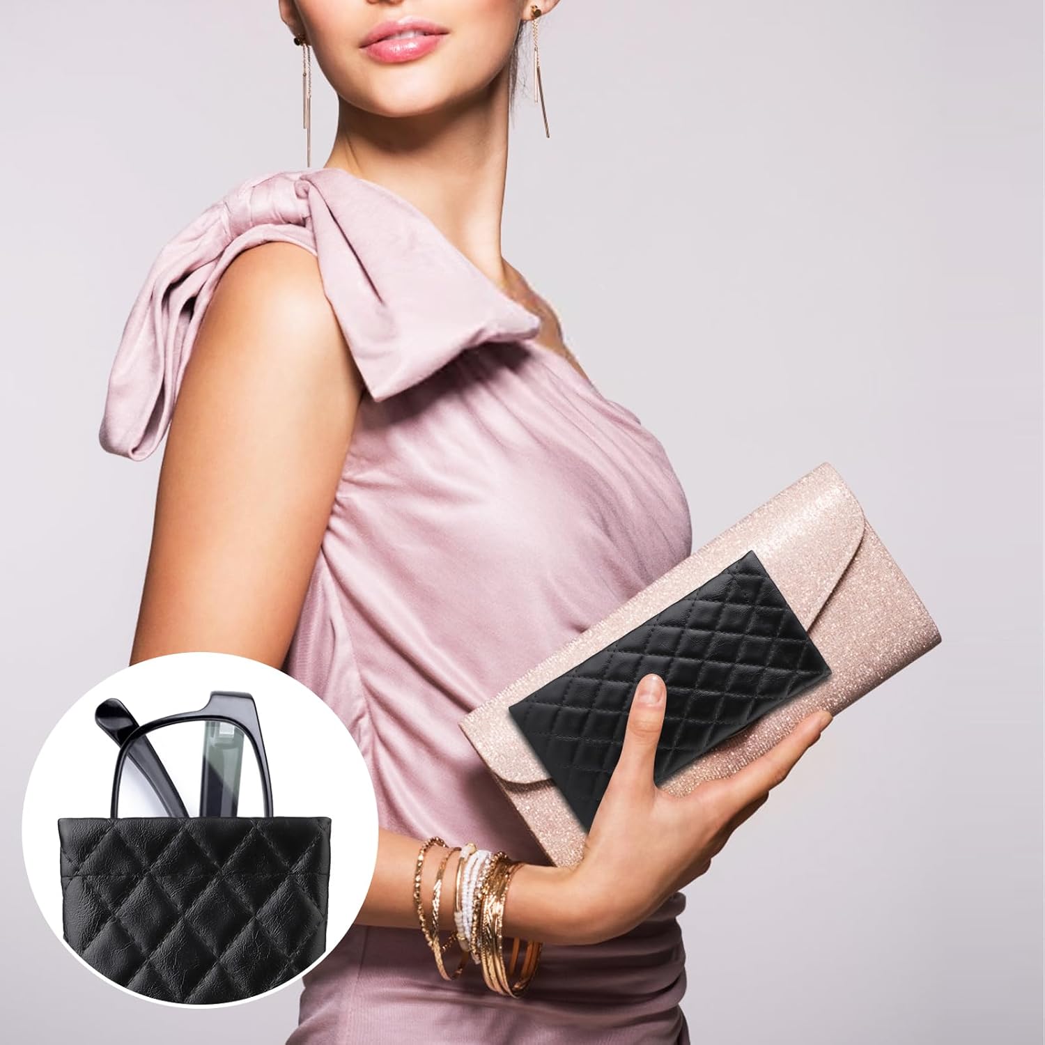 4Pcs Sunglasses Pouch Squeeze Top,3.5"X7.1" Sunglasses Case Soft,PU Leather Soft Slim Eyeglass Case - Image 5