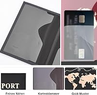 gvivej Útlevéltartó Szett PU Bőr Útlevél Tok Szervező Bankkártya Tartóval Fekete Fehér 2 Darabos Unisex Modern Dizájn 4