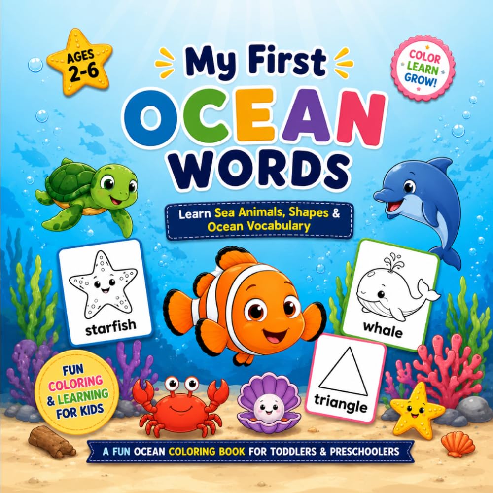 My First Ocean Words: Learn Sea Animals, Shapes & Ocean Vocabulary