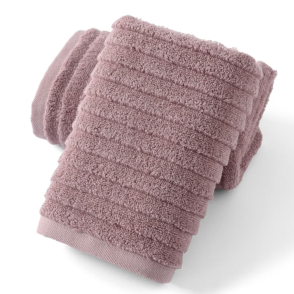 sense gnosis Stereoscopic Ladder Striped Design Purple Hand Towel Soft and Absorbent 100% Cotton Luxury Bathroom Hand Towel Decorative 13 x 29 Inch