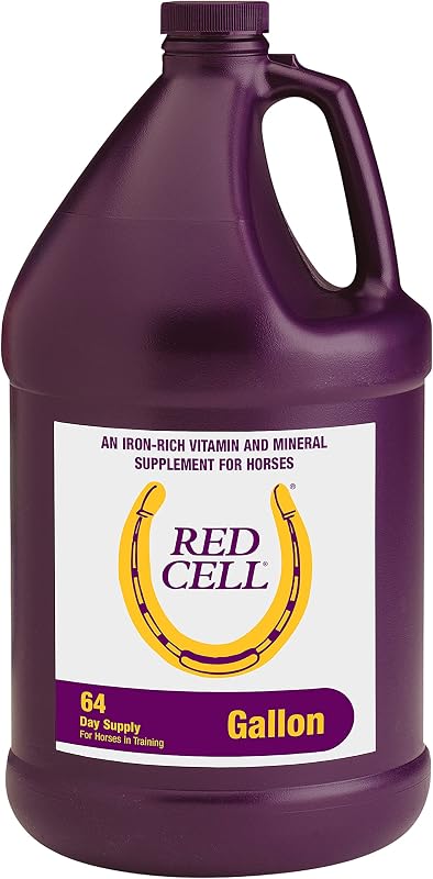 Farnam Horse Health Red Cell, suplemento líquido de vitamina-hierro-mineral para caballos, ayuda a llenar importantes vacíos nutricionales en la dieta del caballo, 1 galón, 128 onzas, suministro para 64 días | Suplemento líquido de vitaminas, hierro y minerales para caballos, ayuda a llenar importantes vacíos nutricionales en la dieta de los caballos