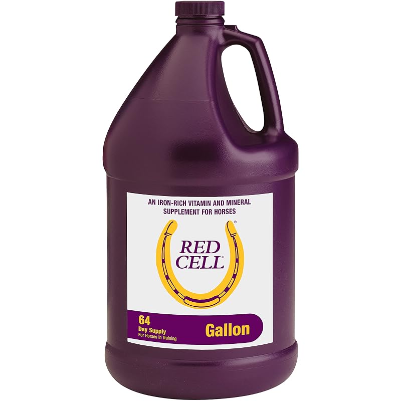 Suplemento para equinos de vitaminas, ferro e minerais Horse Health Red Cell, líquido sabor Yucca, 3,785 L