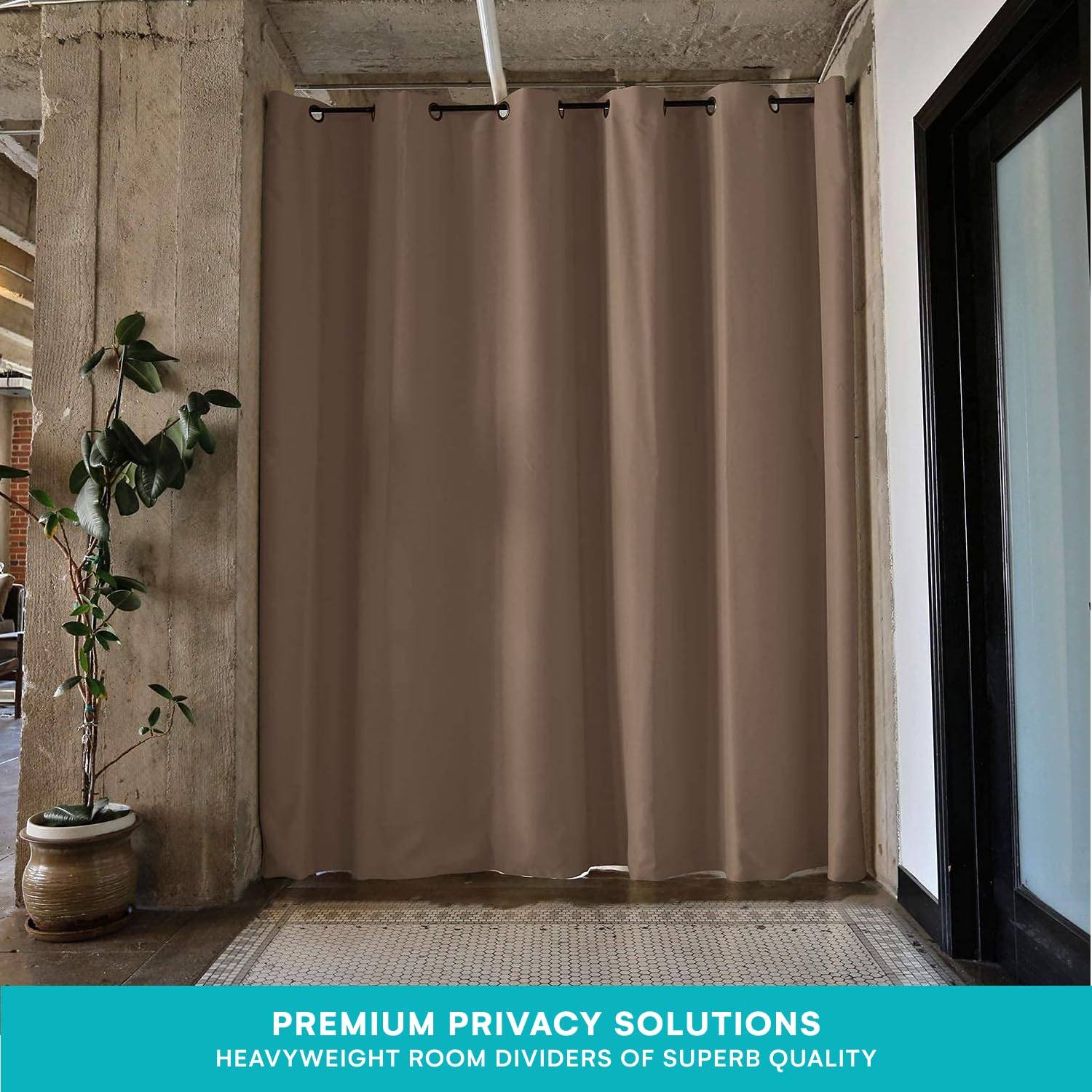 RoomDividersNow Separador de Cortinas, Tabique, 274cm Alto x 304cm Amplio (Marrón)
