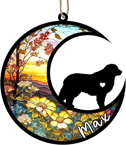 Miniatura 87 de Memorial personalizado para perro, adorno de Navidad de perro pastor alemán con nombre, razas personalizadas, atrapasador de luz para pérdida