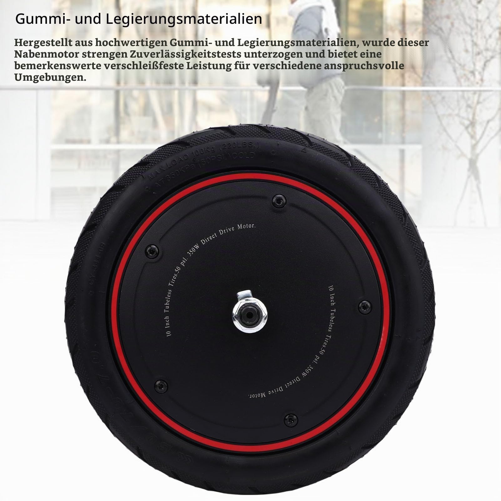 Elektroroller Nabenmotor Rad Reifen für Xiaomi 4 Pro, 36V 350W 10 Zoll E-Scooter Vorderrad Antriebsmotor Ruhigem E-Roller Radnabenmotor Ersatz