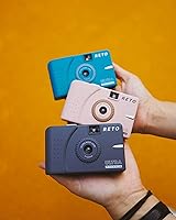 Vista 8 de RETO Ultra Wide and Slim 35mm Reusable Daylight Film Camera - 22mm Wide Lens, Focus Free, Light Weight, Easy to Use (Muddy Yellow)