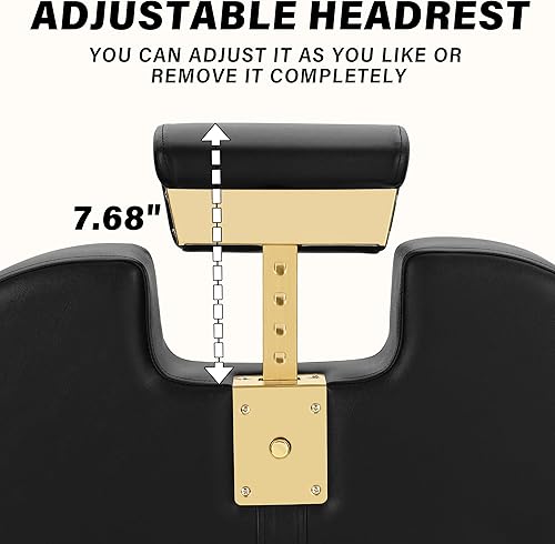 Miniatura 7 de Silla de peluquero profesional reclinable para estilista de peluqueros hidráulica de alta resistencia giratoria de 360 grados, altura ajustable,