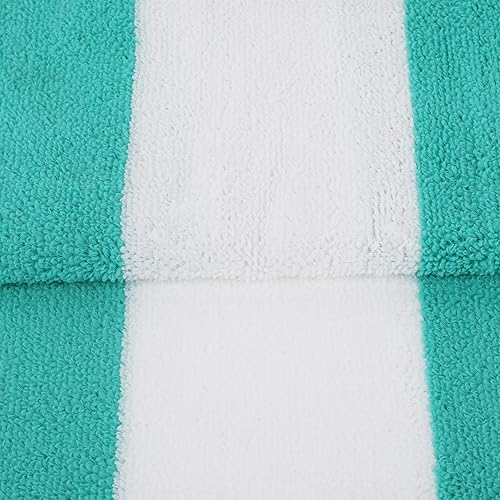 Miniatura 6 de FOREIGN PUNKS Paquete de dos toallas de playa de microfibra Cabana de 30 x 60 pulgadas, color aguamarinablanco, paquete de 2