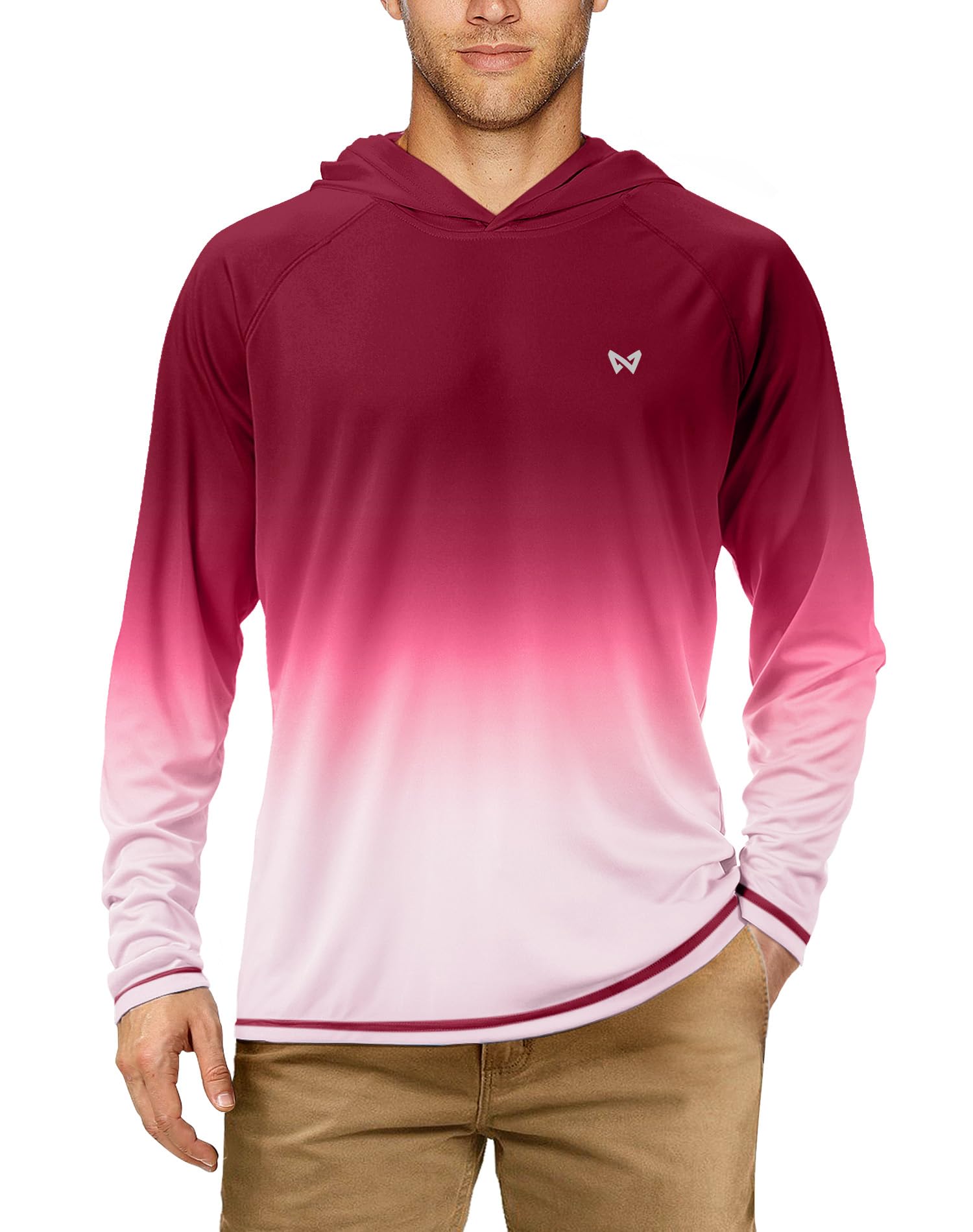 WISMBOX Herren Sun Hoodie UV Shirt Langarm, UPF 50+ Sonnenschutz Rashguard Sportshirt, für Wassersport Angeln Outdoor Sommer