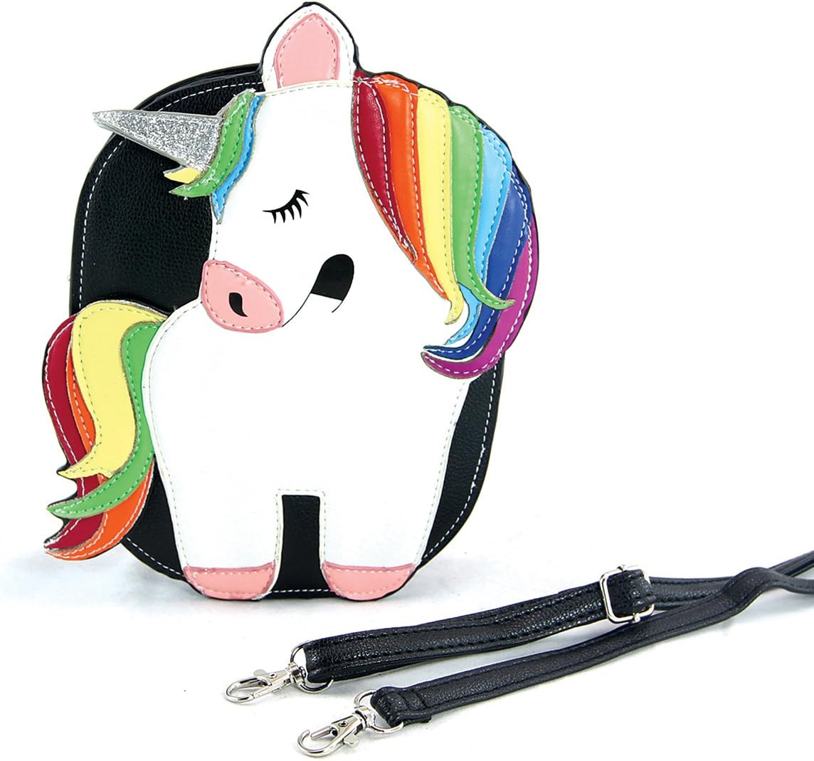 Sleepyville CrittersRainbow Unicorn Crossbody Bag in Vinyl Material