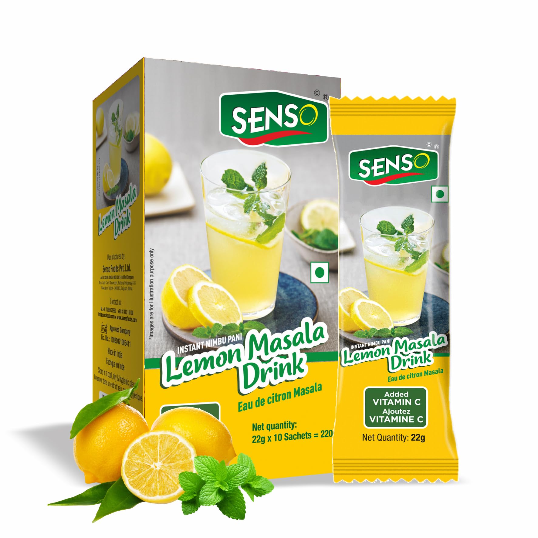 SENSO Instant Nimbu Pani(10 Sachets Of 22 Gm Each) Nimbu Pani Powder Readymade Instant Premix 10 Sachets | Just Add Cold Water and Enjoy Limbu Pani Masala During Summer (B09WQT3Y3N) Amazon Price History, Amazon Price Tracker