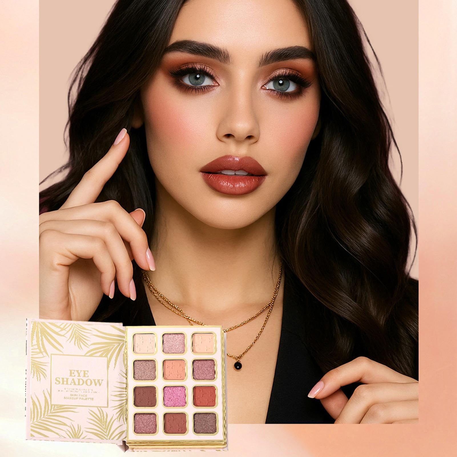Palette De Maquillage Livre - 12 Couleurs À Paupières,À Paupières Nacrée Style Livre Avec 4 Fard À Joues Et 4 Brillant À Lèvres | Pour Femmes, Filles, Beauté, Fête,