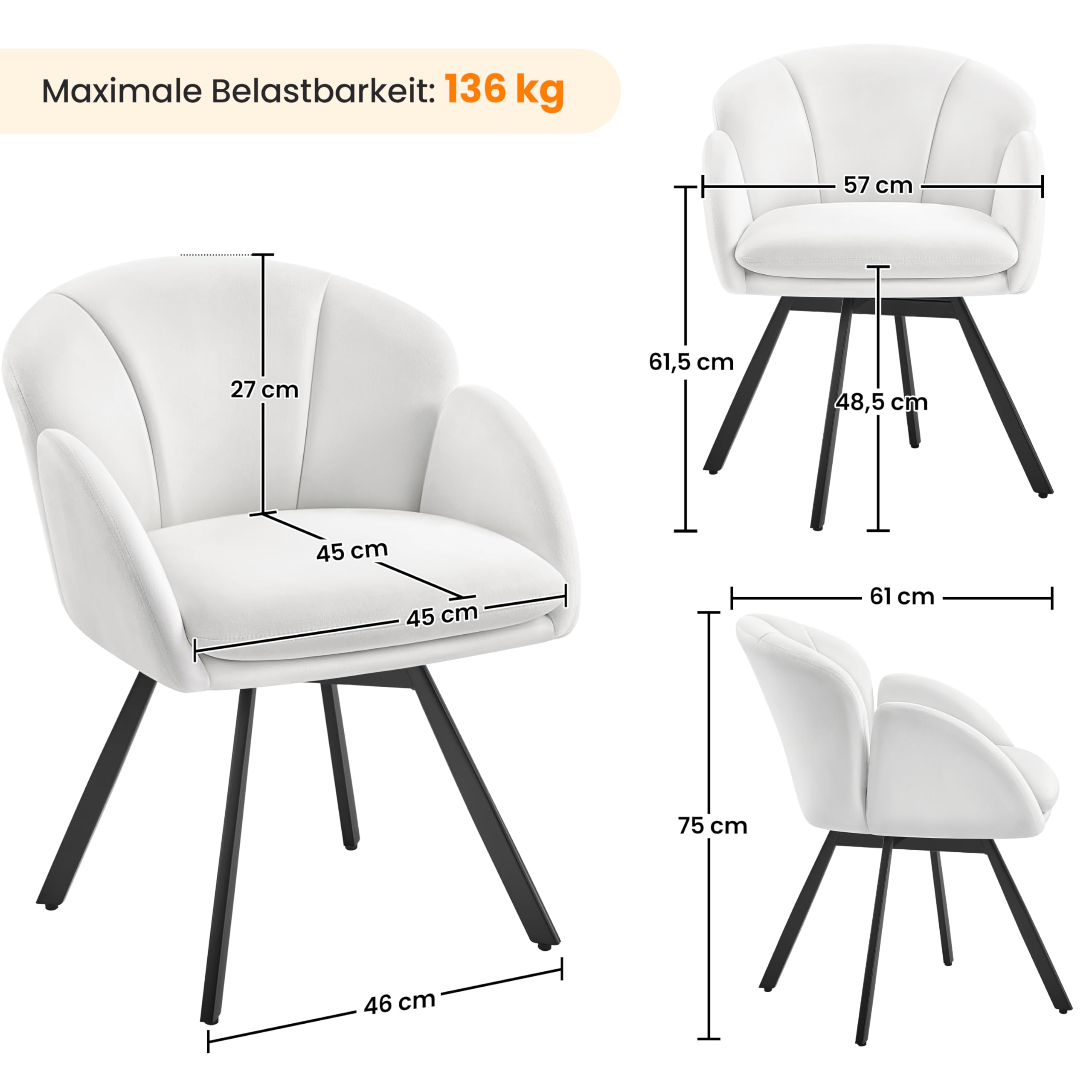 Yaheetech Schreibtischstuhl 360° Drehbar – Bild 3