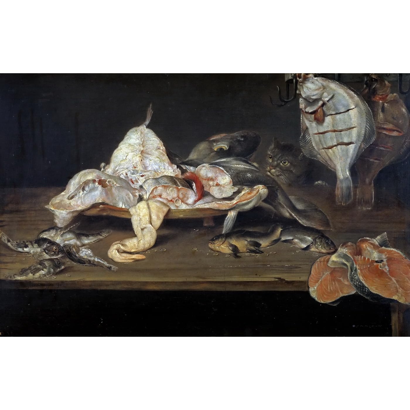 Toile roulée nature morte poisson chat du Prado 76x101 cm décoration murale durable - 2