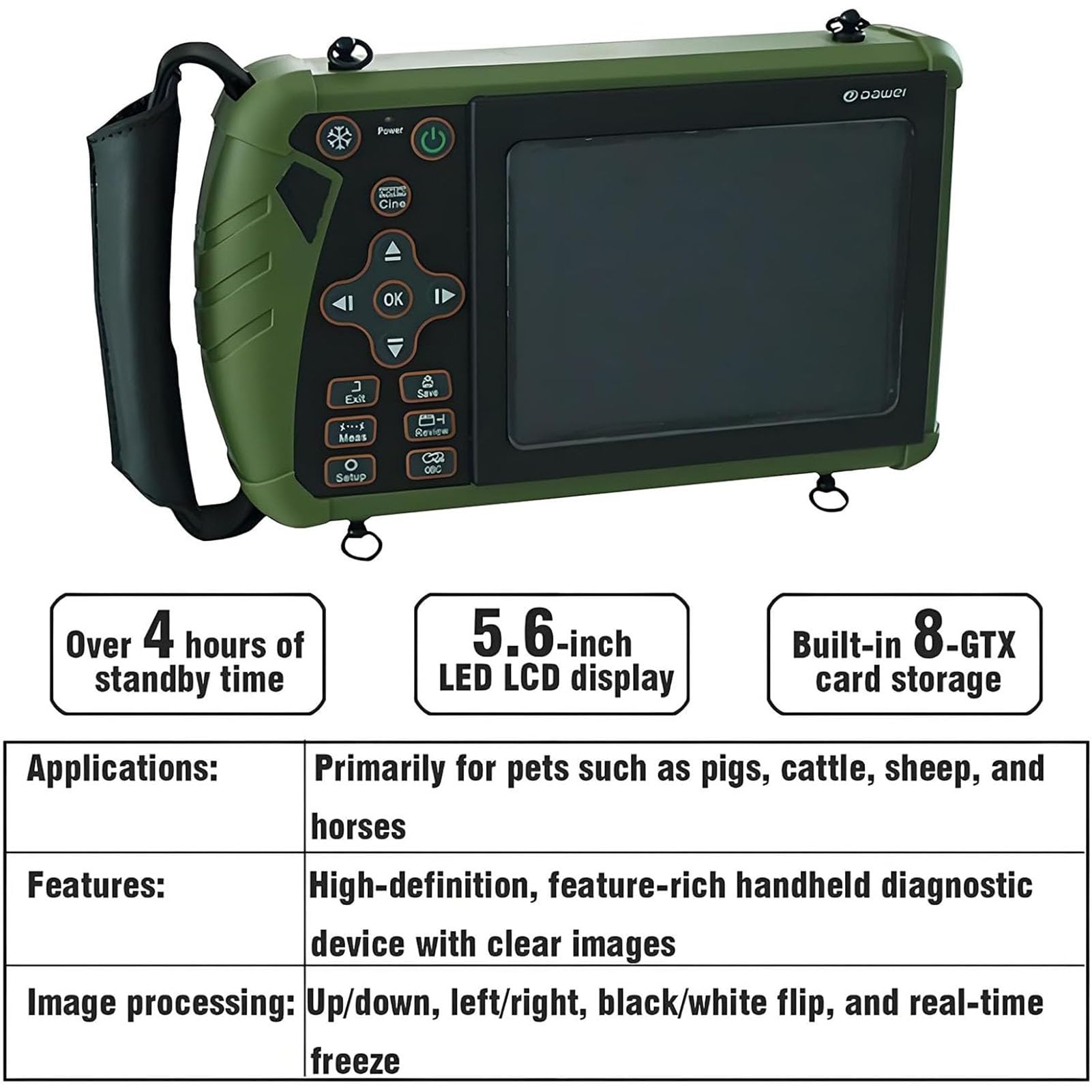 Scanner Veterinario Portatile B-Ultra Sound, Diagnostica Veterinaria della Gravidanza, per Maiali, Pecore, Capre, Cani, F per La Gravidanza