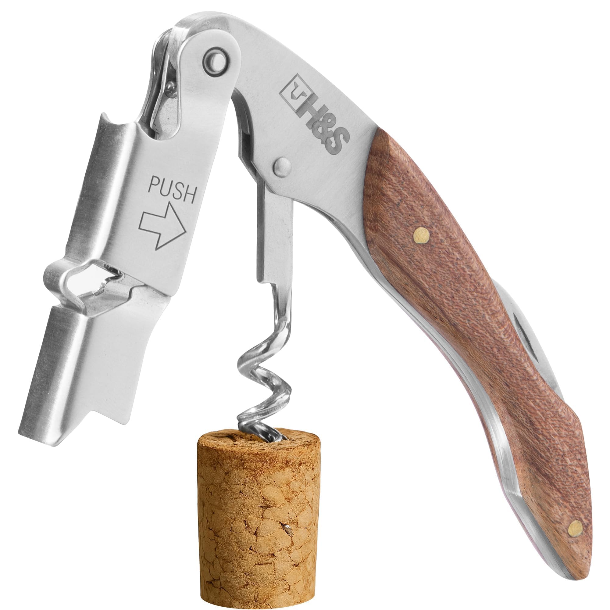 Lot de 2 tire-bouchons, ouvre-bouteilles, ouvre-bouteilles, couteau de sommelier professionnel, couverts de serveur, tire-bouchon avec coupe- capsule, ouvre-bouteille de vin, couteau de sommelier