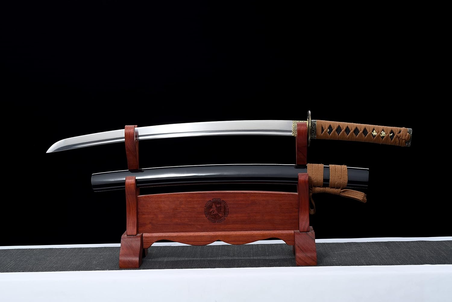 JIHPEN sword - Short Katana, Handmade Japanese Wakizashi Sword Spring Steel Full Tang -31in