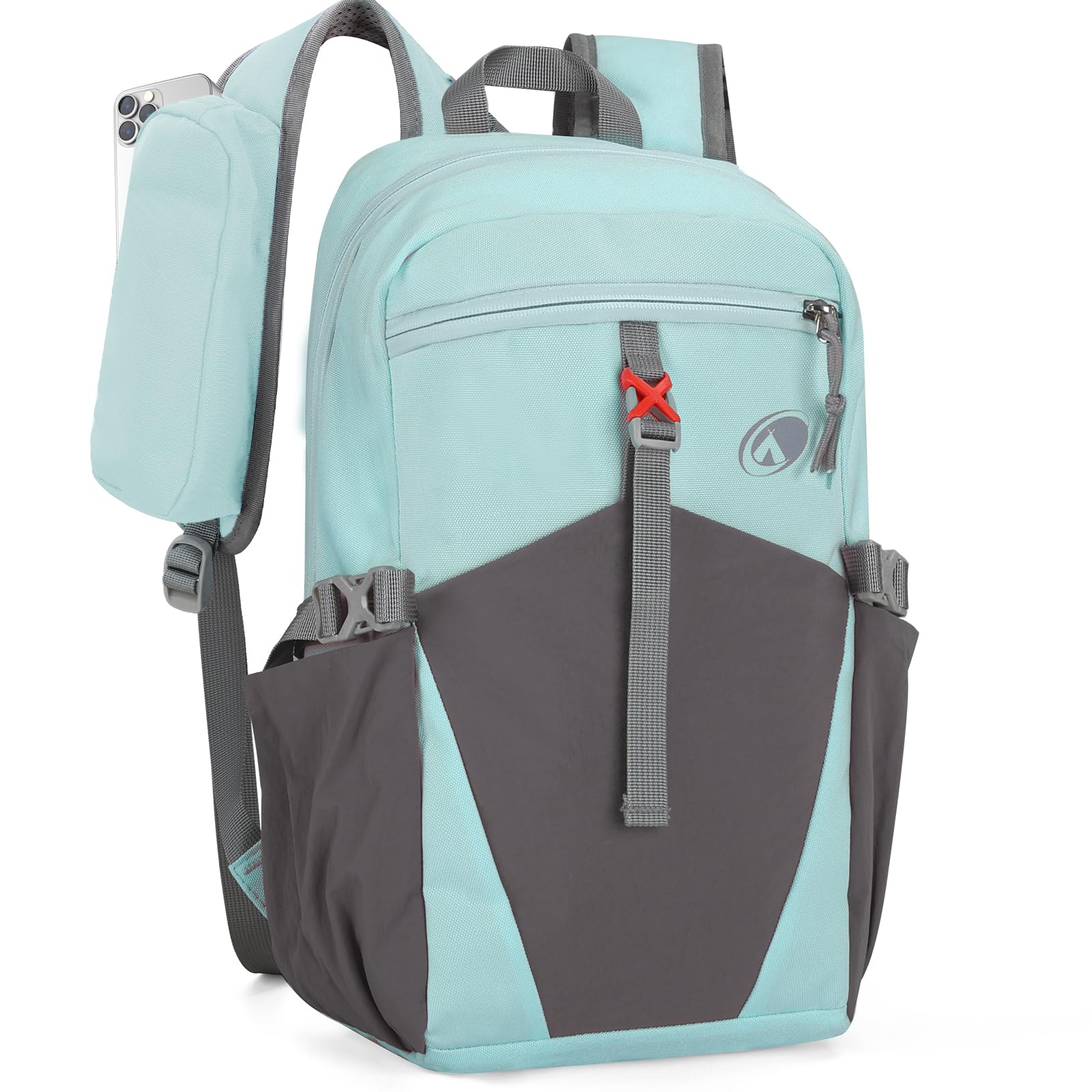 Outplea 12L Hiking Backpack with Padded Straps for Kids, Waterproof Small Hiking Backpack with Chest Strap for Women, Mini Lightweight Kid Travel