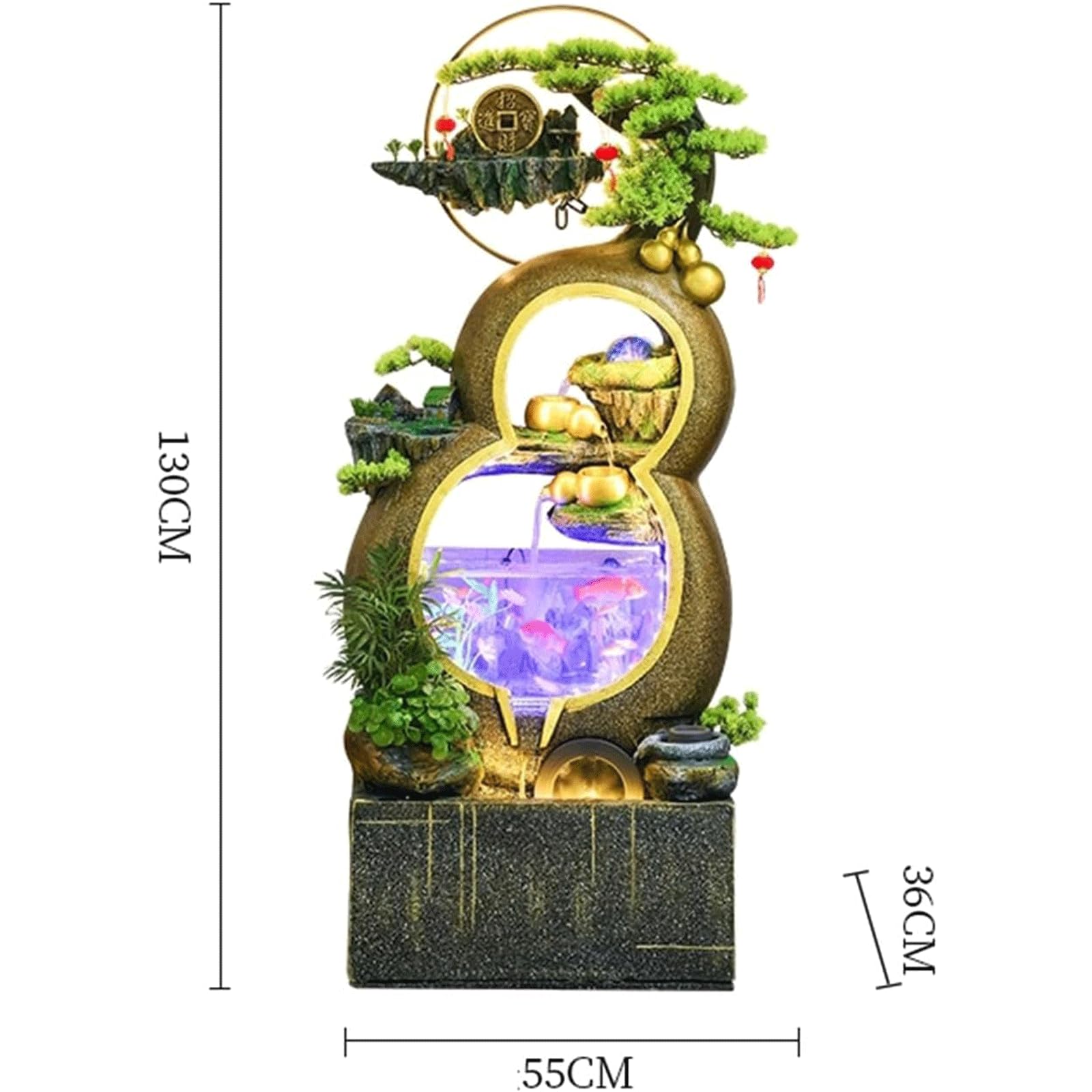 Fontana per Interni Indipendente Decorazione per Acqua di Zucca Acqua circolante Acquario Fontana dal Design Unico