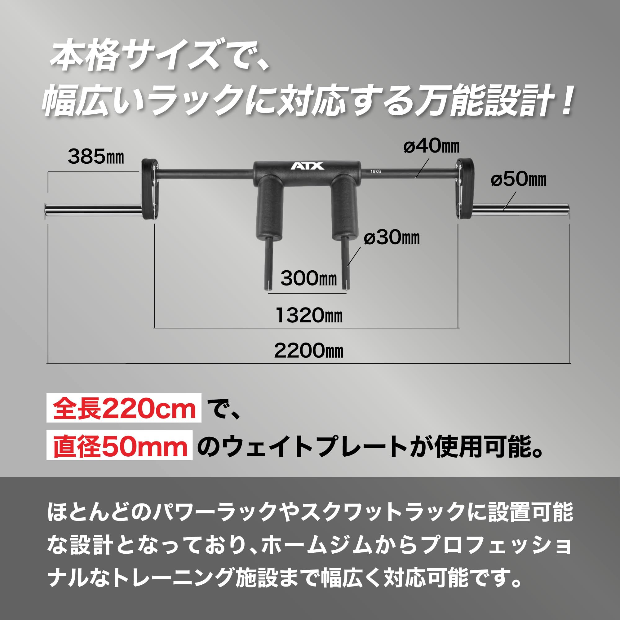 Amazon | [ ATX Fitness ] セーフティスクワットバー (スクワットバー