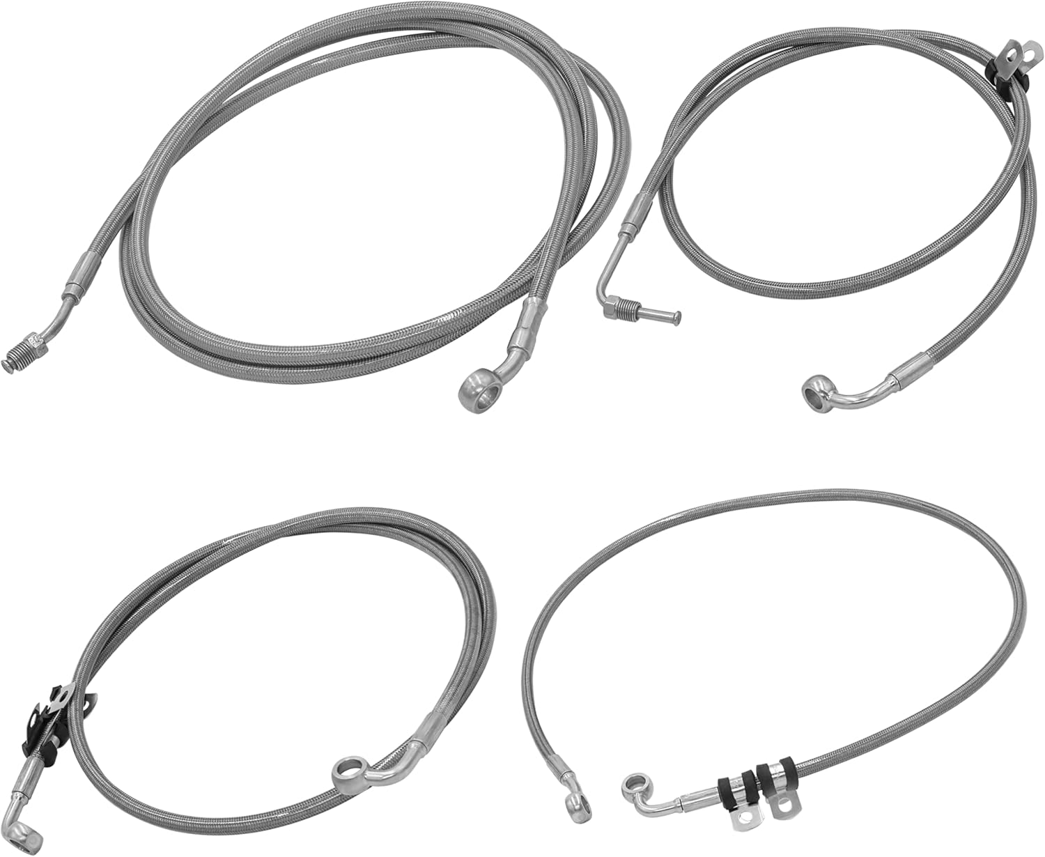 Caltric Front & Rear Brake Line Compatible with Polaris RZR Trail S 1000 2016-2021 / S4 1000 2019-2021 / RZR S 900 2015-2024/4 900 2015-2018