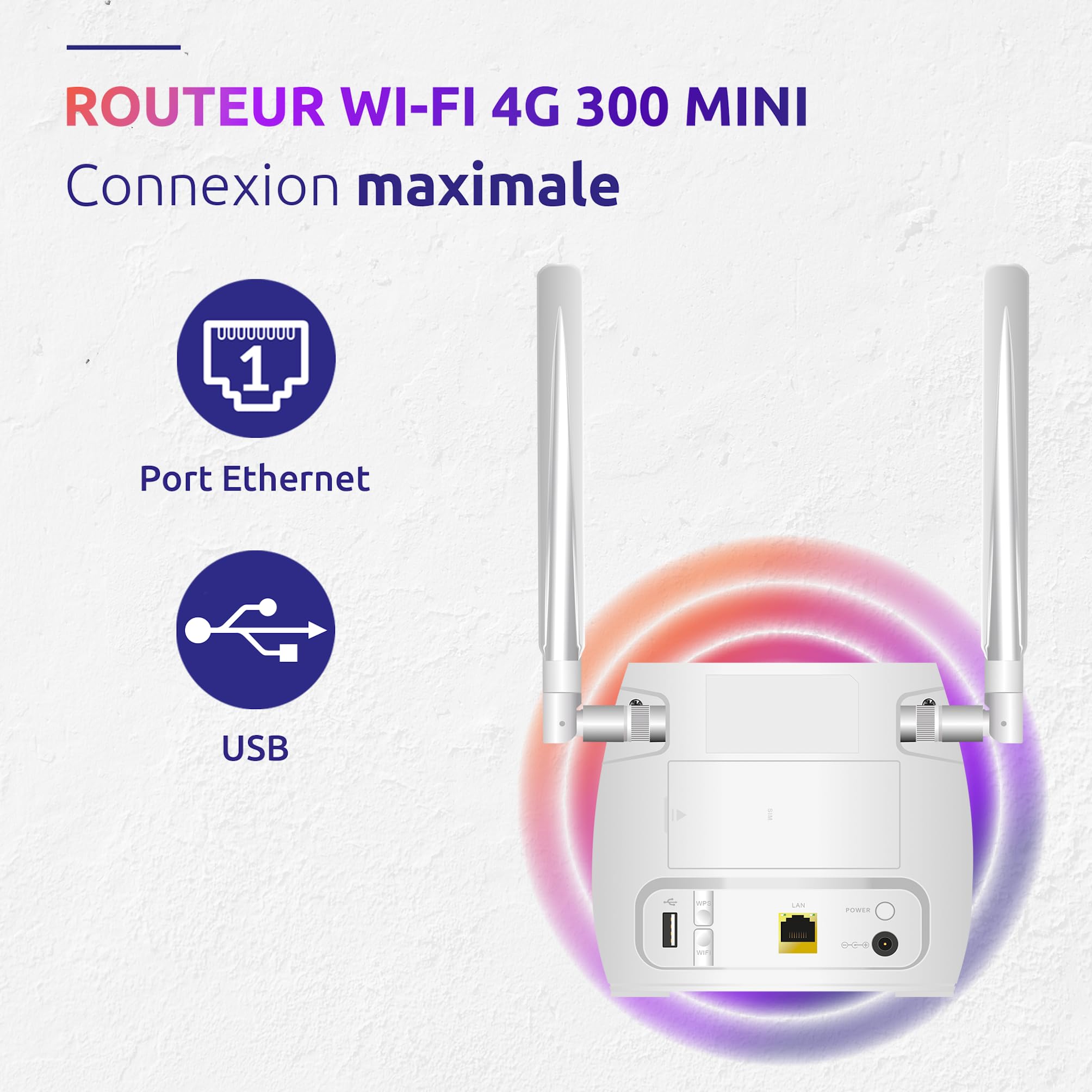 STRONG Routeur 4G LTE Cat 4 150 Mbps|WiFi 300 Mbps|Modem|Hotspot|Port Ethernet|Compatible Tout opérateur et Carte SIM|Configuration Simple|Garantie 4 Ans