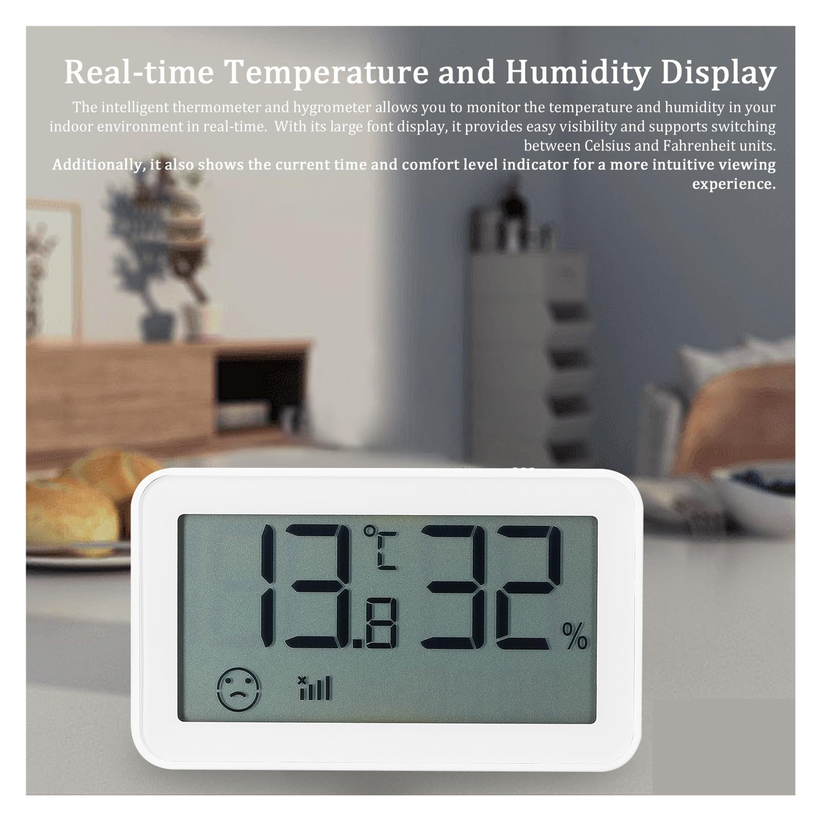 Tuya ZigBee Termometr Cyfrowy Higrometr Dokładny Miernik Temperatury I Wilgotności Monitor Ze Wskaźnikiem Komfortu Przełączanie ℃/℉ Dokładny Szybki Monitorowanie Czasie Rzeczywistym(ZigBee)
