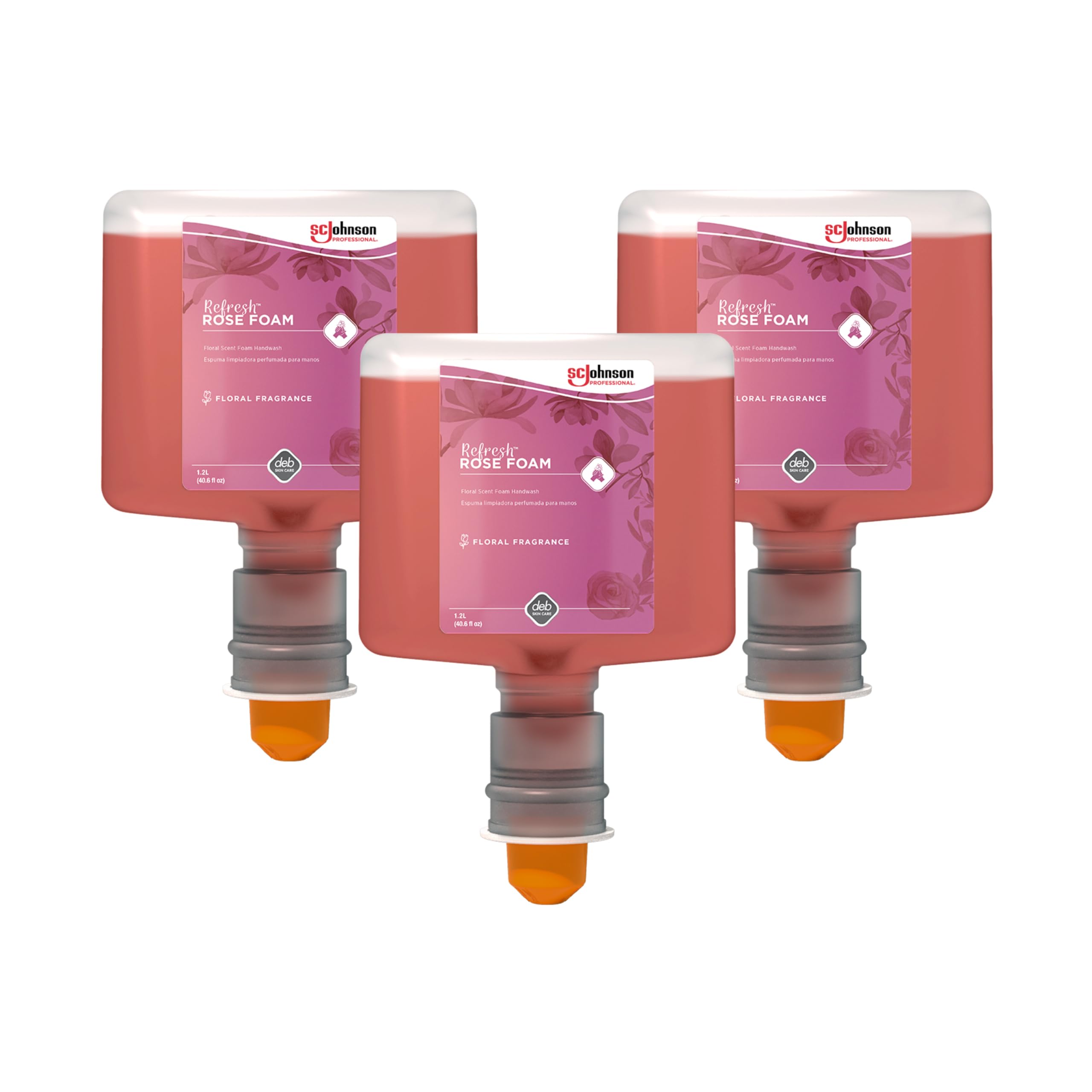 SC Johnson Professional REFRESH ROSE FOAM HAND SOAP TOUCH FREE 1.2 LITERS, 3 PACK