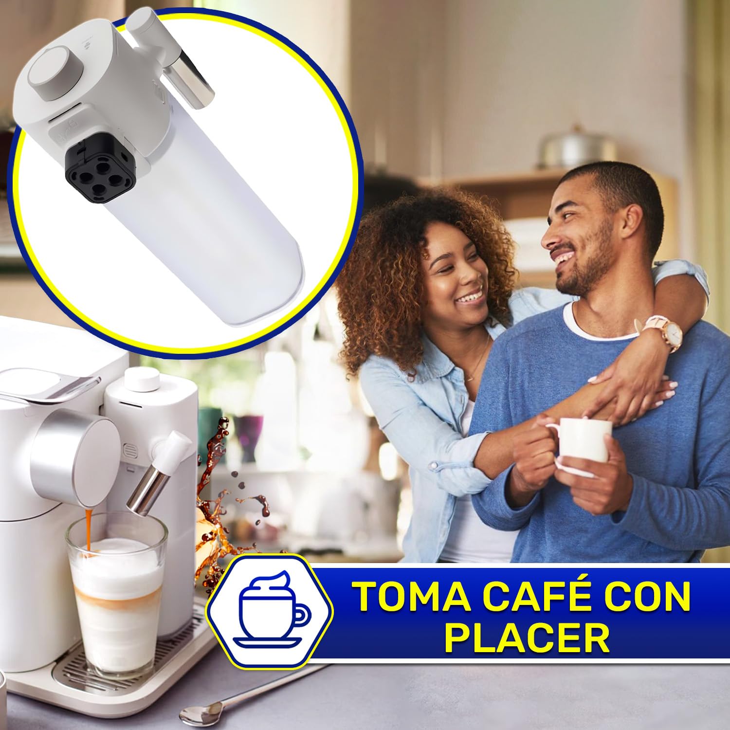 Espumador de Leche Electrico para Cafetera Capsulas para DeLonghi | Codigo 7313263954 7313257911 para Nespresso Gran Lattissima EN650.W F531 WH - Garantía de 10 Años - MONTERAL