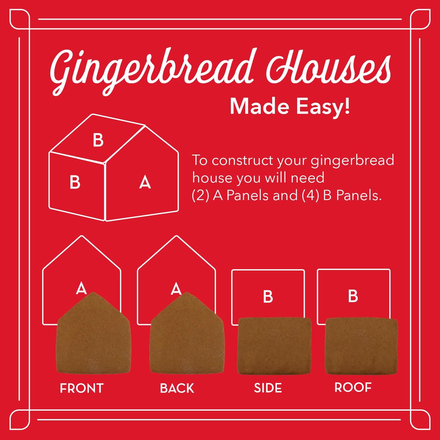 Ann Clark Mini Gingerbread House Cookie Cutter Set of 2, Made in USA | Includes Recipe Card, Makes 4.5" Tall Gingerbread House, America's Largest Cookie Cutter Maker, Food-Safe American Steel