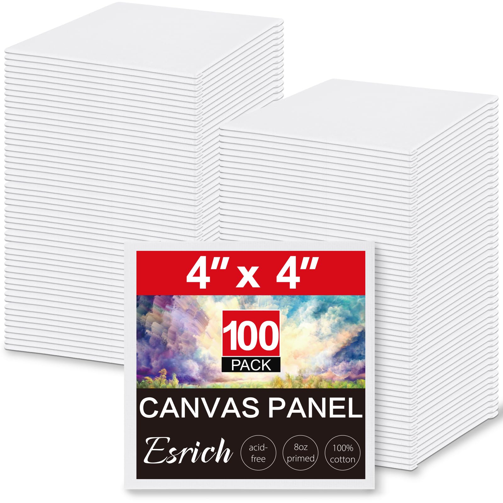 Toile vierge 10,2 cm ESRICH pour ateliers de peinture acrylique et activités enfants