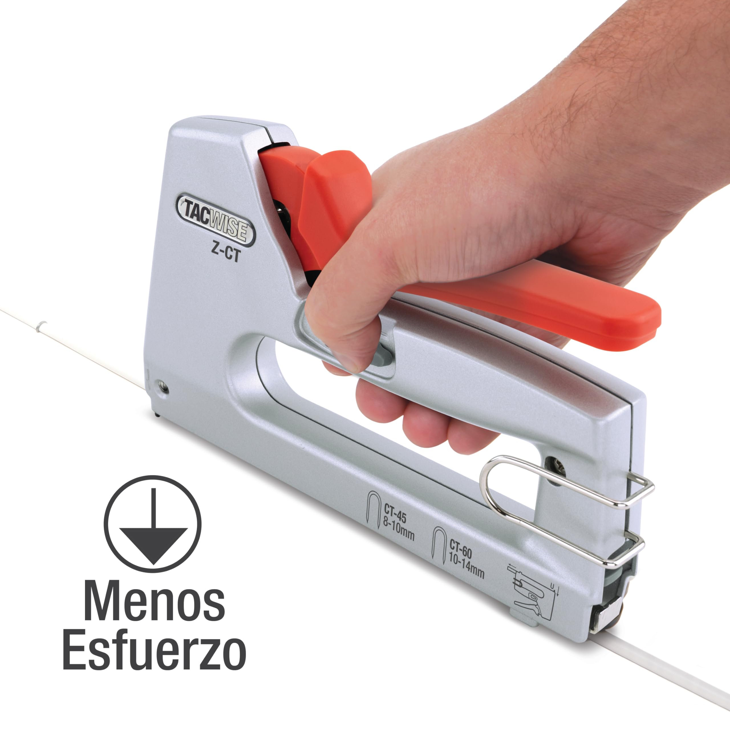Tacwise 1763 Z-CT Duo Grapadora Metálica para Cables con 4000 Grapas, Utiliza Grapas CT-45 y CT-60 | Incluye 2000 tipo CT-45/10 mm y 2000 tipo CT-60/14 mm, utiliza las grapas CT-45 y CT-60