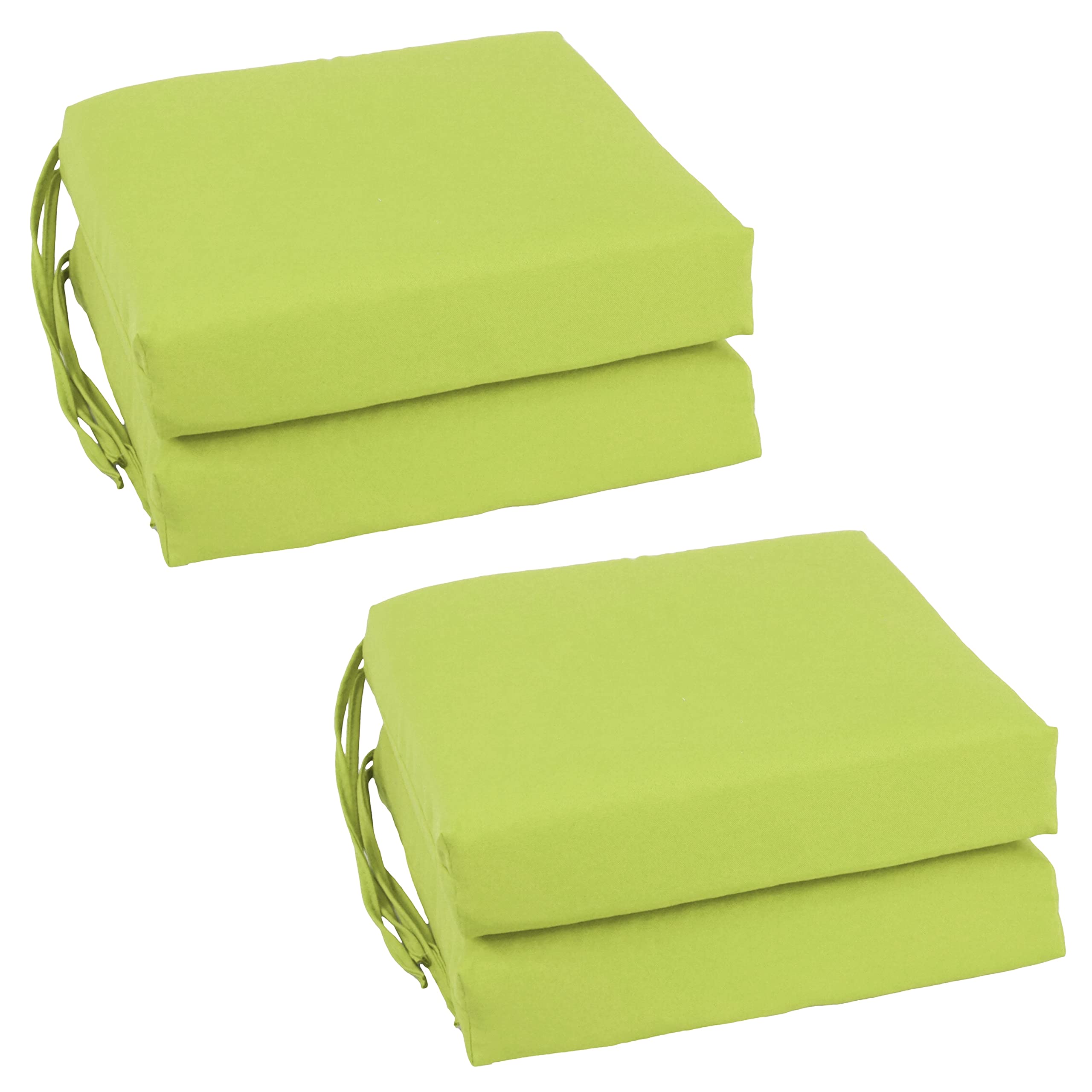 Blazing Needles Twill Chair Cushion, 16 x 16, Mojito Lime 4 Count