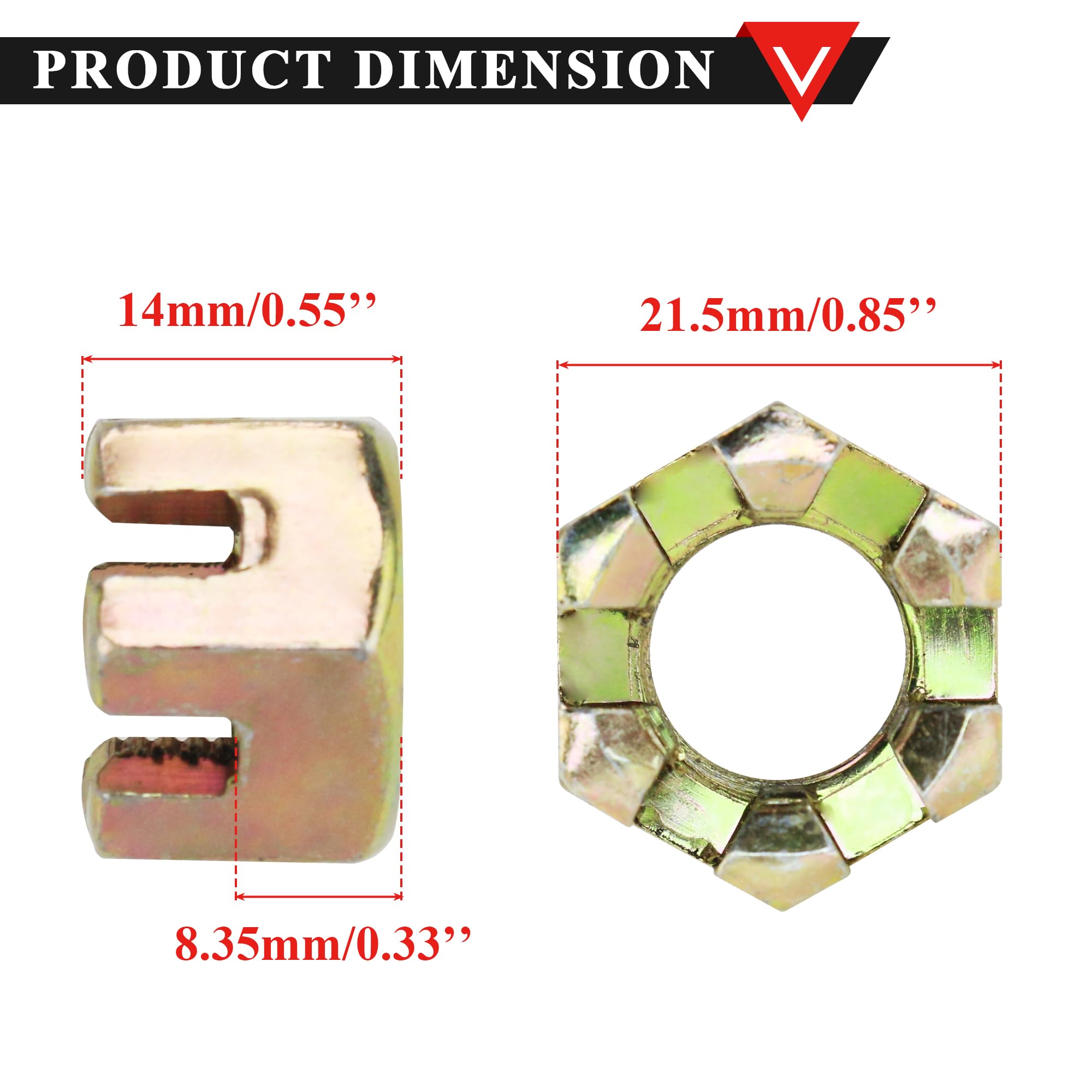M14 Hex Nuts - Stainless Steel Slotted Nuts -2 M14 Hex Nuts - Stainless Steel Slotted Nuts -2