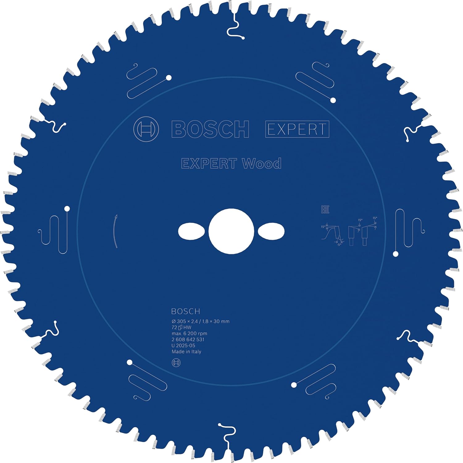 Bosch 1x EXPERT Wood Corded Circular Saw Blade (for Softwood, Hardwood, Mm, Professional Accessories Corded Hand Circular Saws