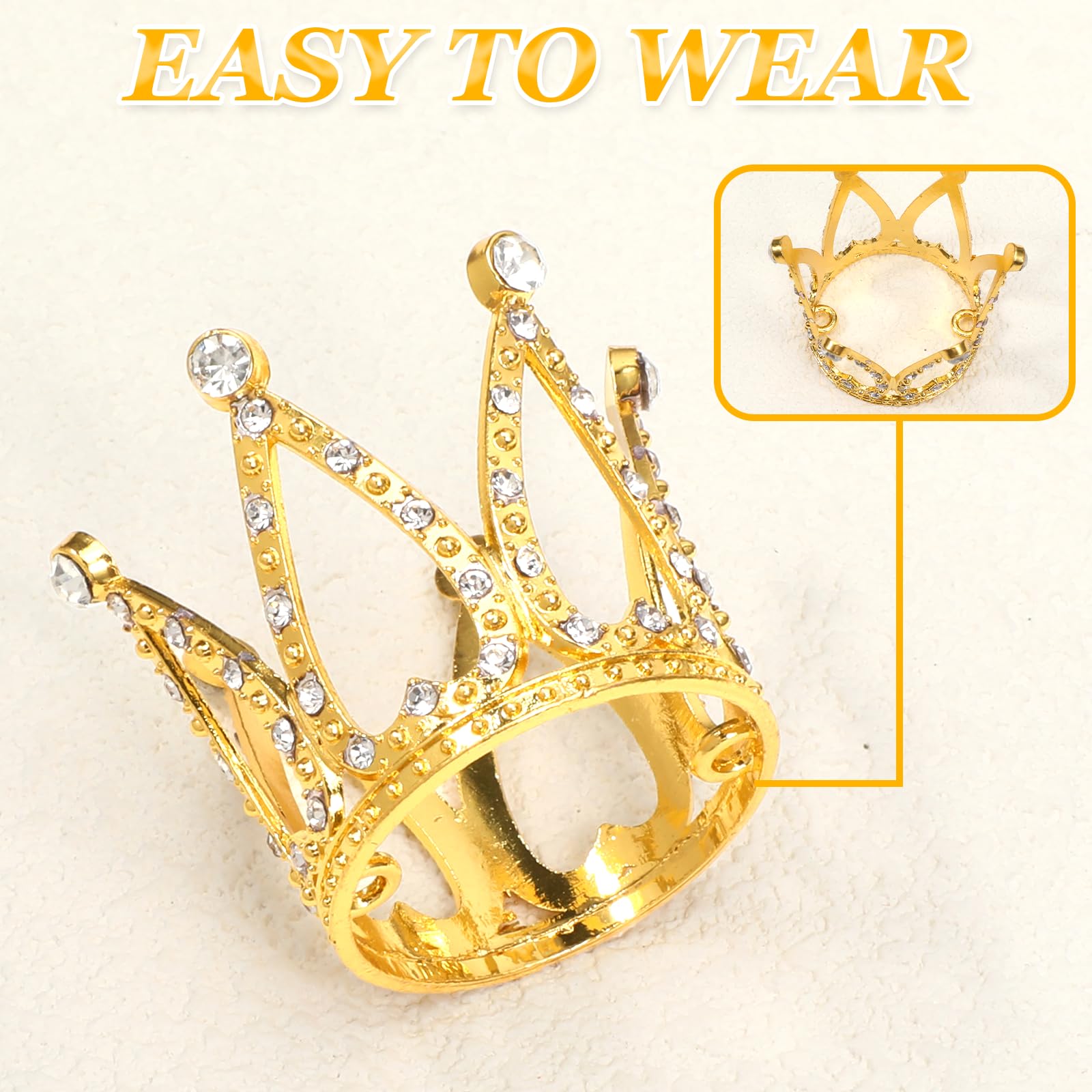 2 Stück Krone Cake Topper, Mini Strass-Kronen In Roségold & Silber - Perfekt Für Geburtstagskuchen, Prinzessinnen-Partys Und Hochzeiten