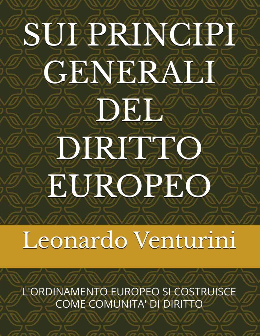 SUI PRINCIPI GENERALI DEL DIRITTO EUROPEO: L'ORDINAMENTO EUROPEO SI COSTRUISCE COME COMUNITA' DI DIRITTO (Monografie di Filosofia del Diritto)