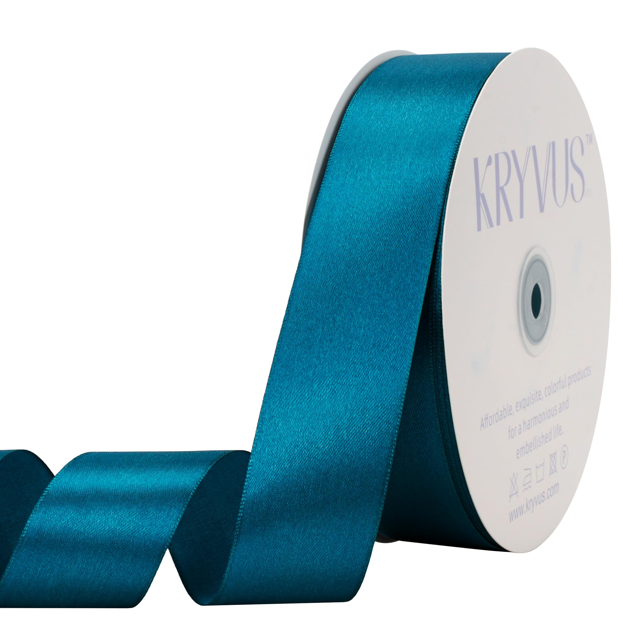 Turquoise Satin Ribbon 1-1/2 inch X Continuous 100 Yards, Single Face Polyester Ribbon Perfect for Gift Wrapping, Flower Bouquet, Wedding Decor,