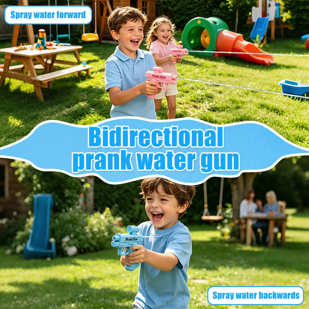 Pistolet na wodę Prank Gun, 2 sztuki pistoletów na wodę, mały pistolet natryskowy z przodu i z tyłu, pistolety wodne na letnią imprezę, plażę, basen, imprezę
