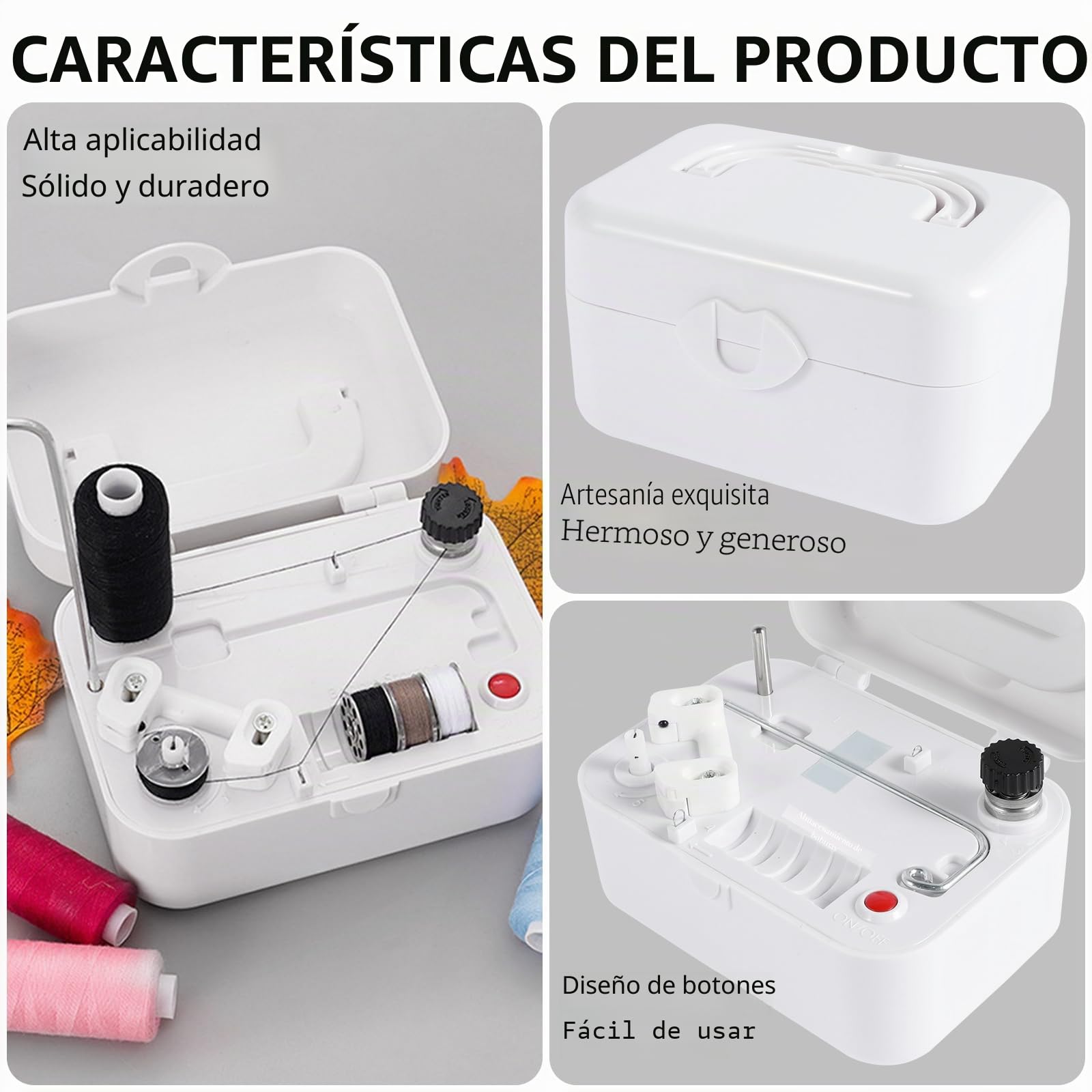 Bobinadora Eléctrica Automática, Bobinadora Automática para Máquinas de Coser, Bobinadora Portátil con Soporte de Alambre Metálico, Máquina de Bobinado Eléctrica para Proyectos de Costura
