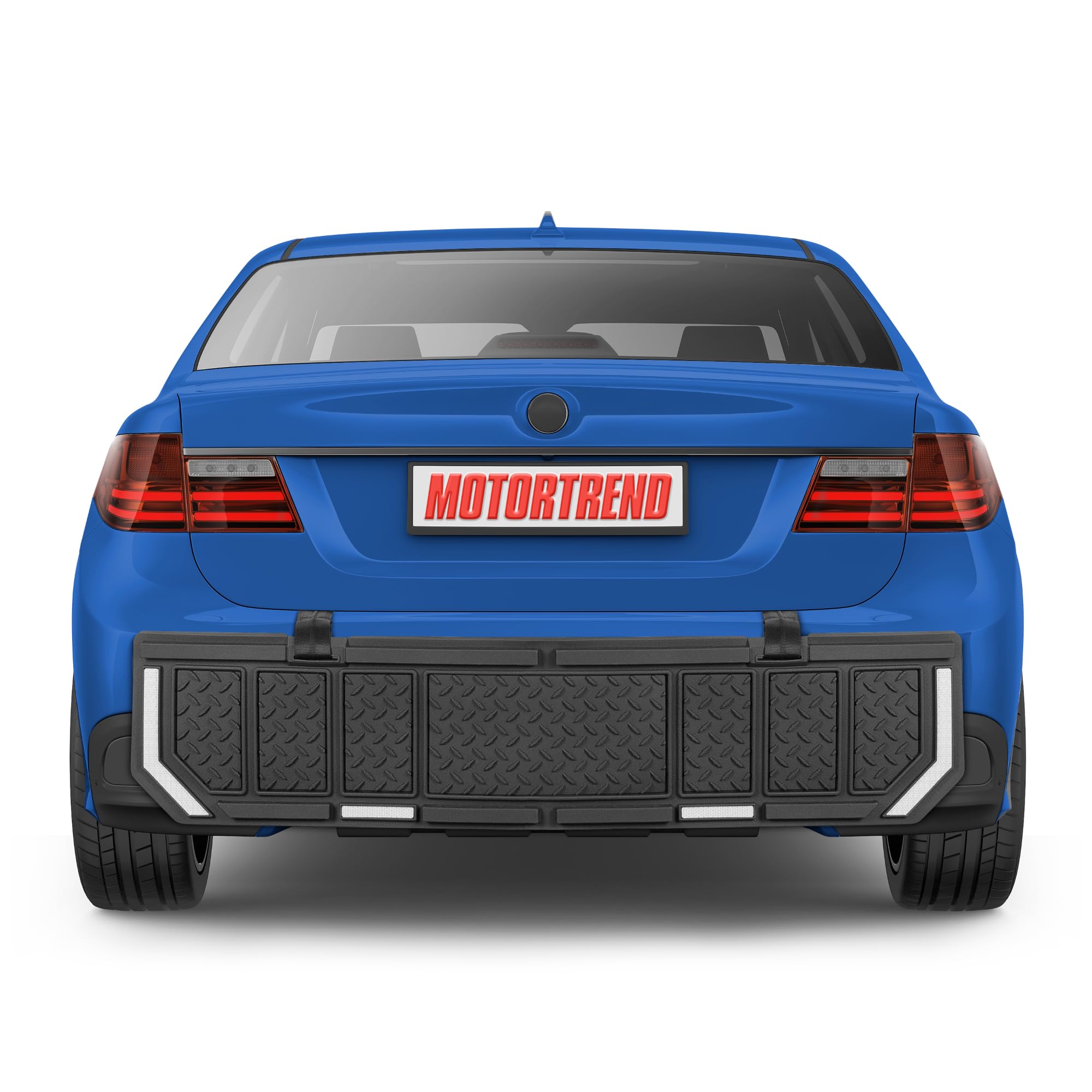 Motor Trend Bumper Guard for Cars - Heavy-Duty Rear Car Bumper Protector for Parked Vehicles, High Intensity Reflector for Nighttime Visibility, Easy to Install for Cars and Small SUV's