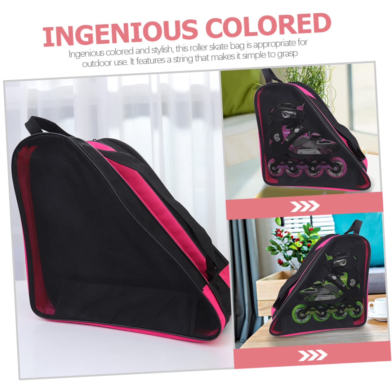 POPETPOP Skates Storage Bag Roller Skate Handbag Carrying Case Sturdy Oxford Fabric