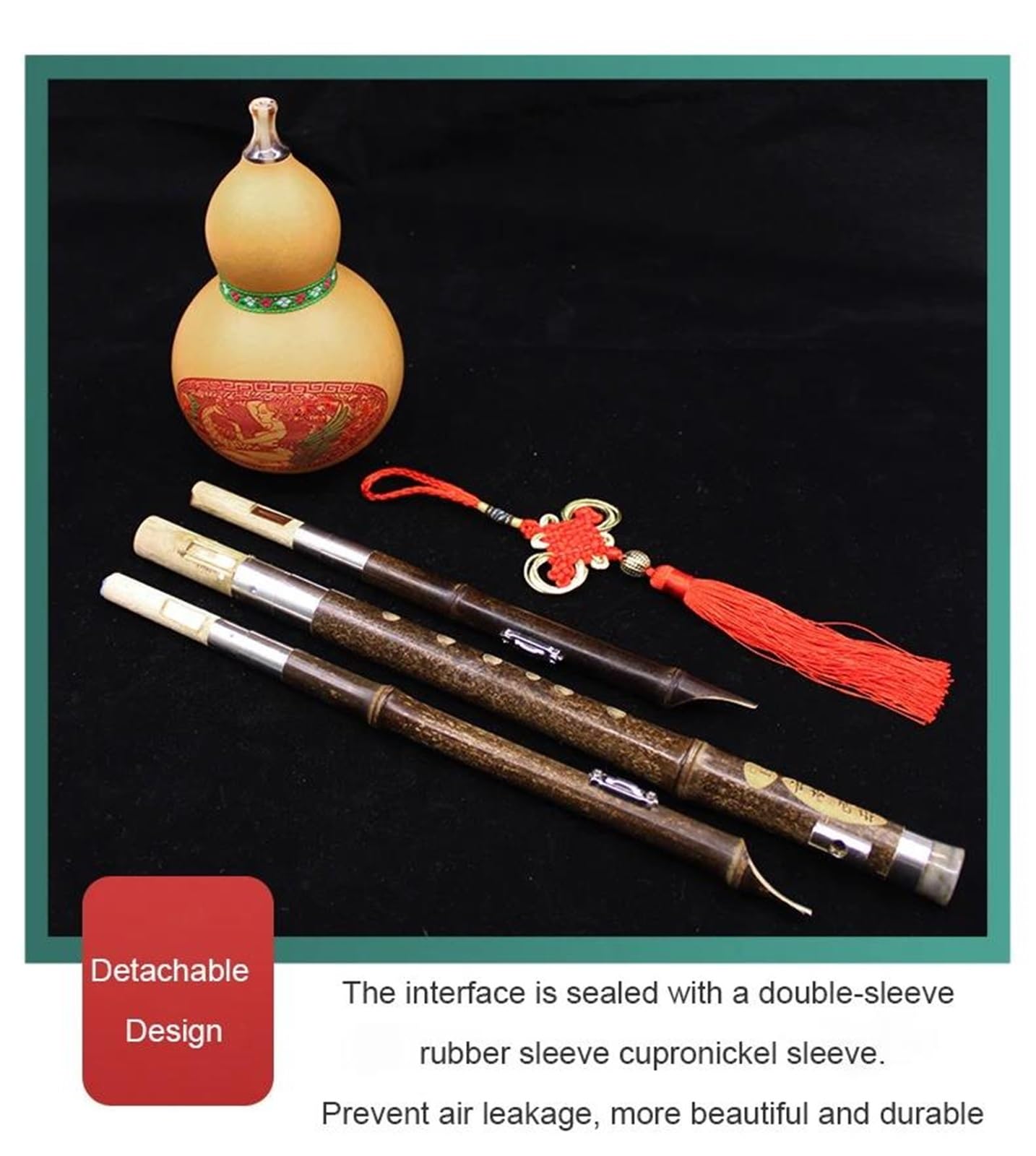 Hulusi Instrument De Musique Traditionnel Hulusi Descendant B Air C Air Flûte Cucurbit Soie Débutant Jeu Professionnel(C)